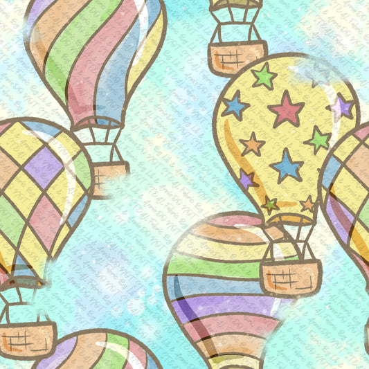 Rainbow hot air balloons