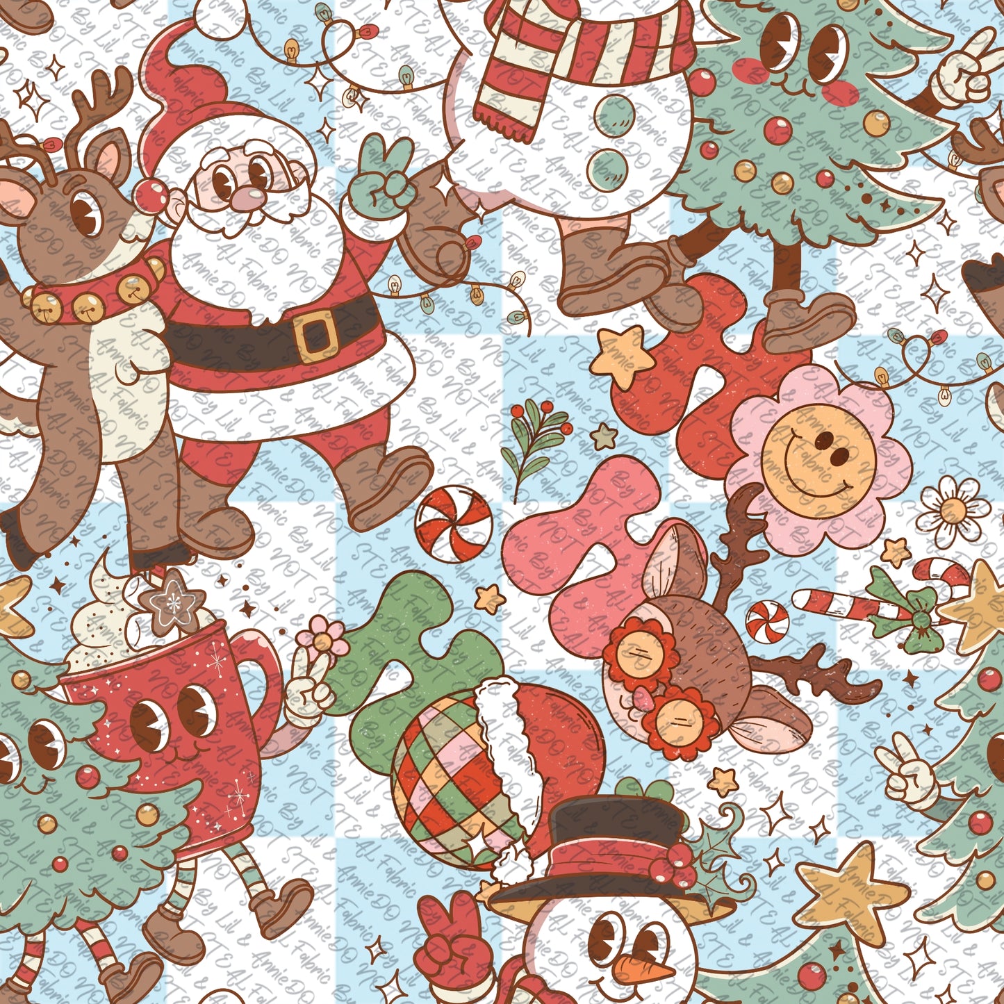 Ho Ho Ho blue check