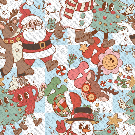 Ho Ho Ho blue check