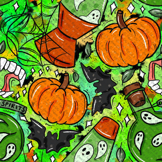 Green Halloween mash