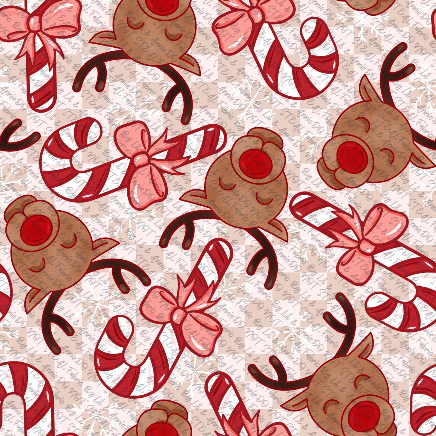 Reindeers and candy canes