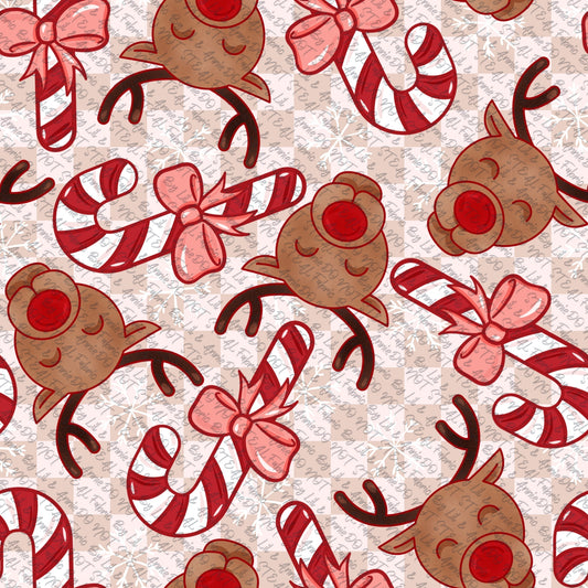 Reindeers and candy canes
