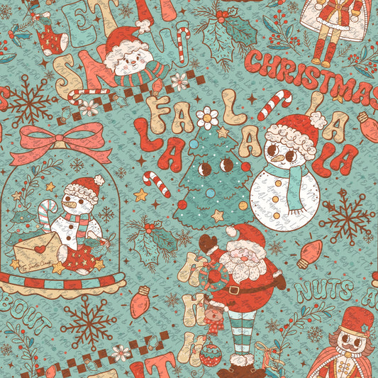 Retro christmas blue