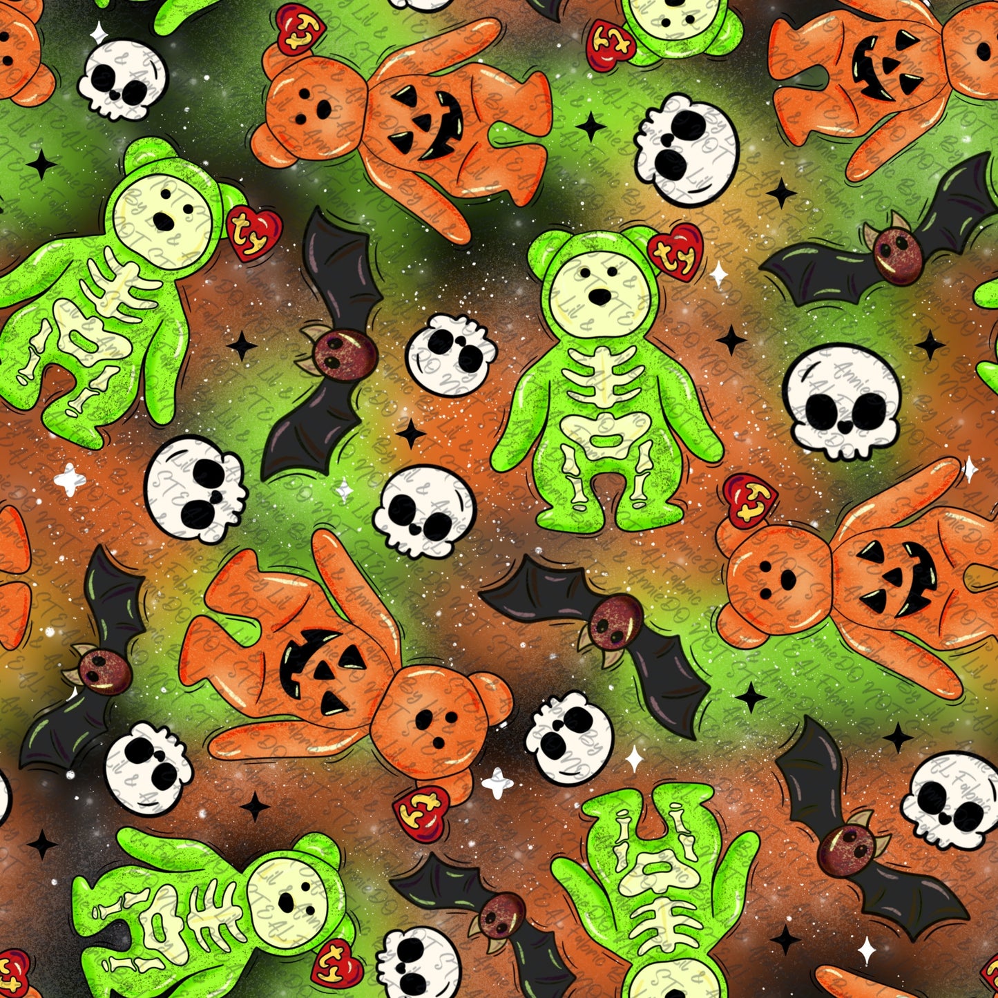 Halloween bears green