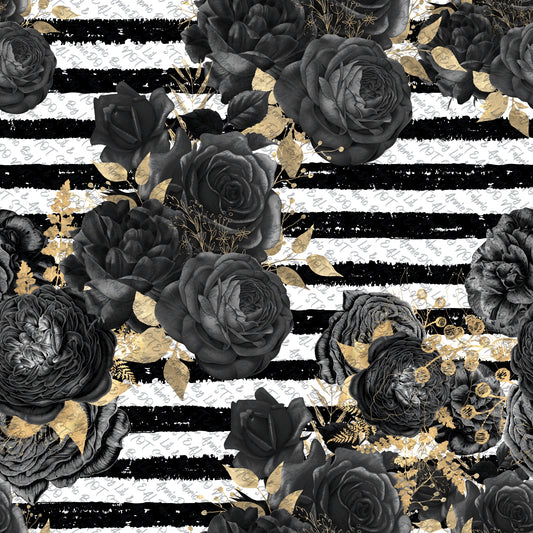 Black & gold floral